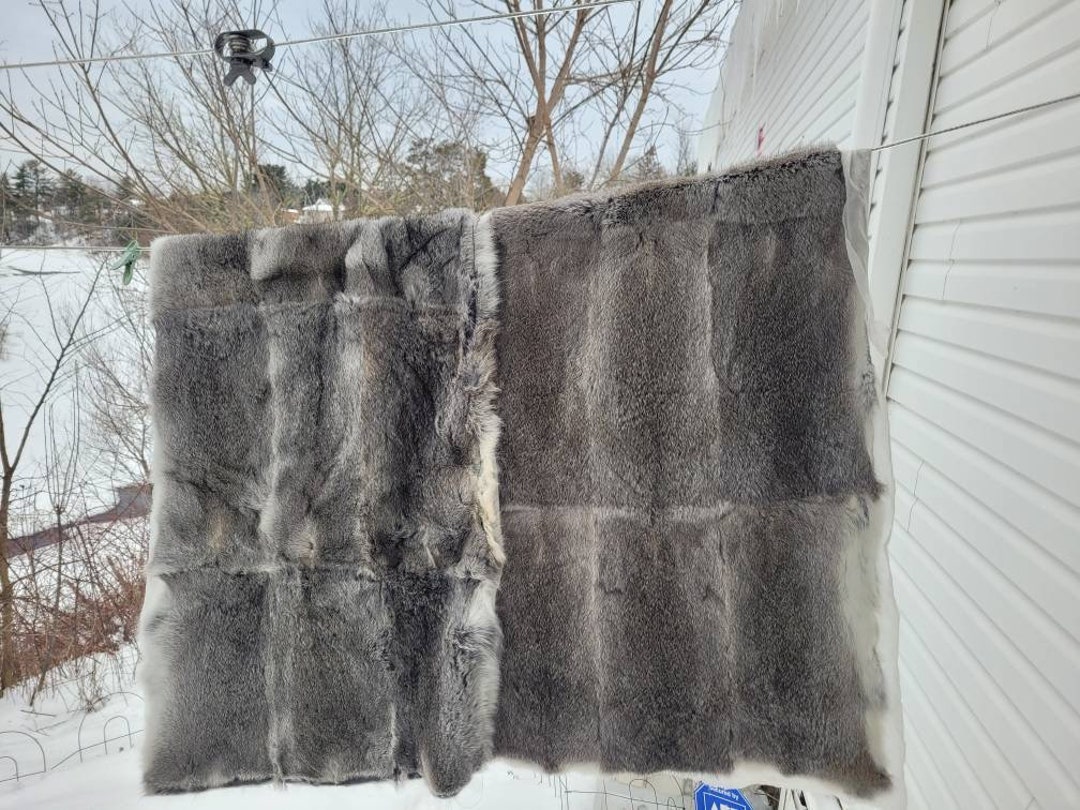 Rabbit Pelt Throw Blanket Real Rabbit Fur Blankets Fur Blanket