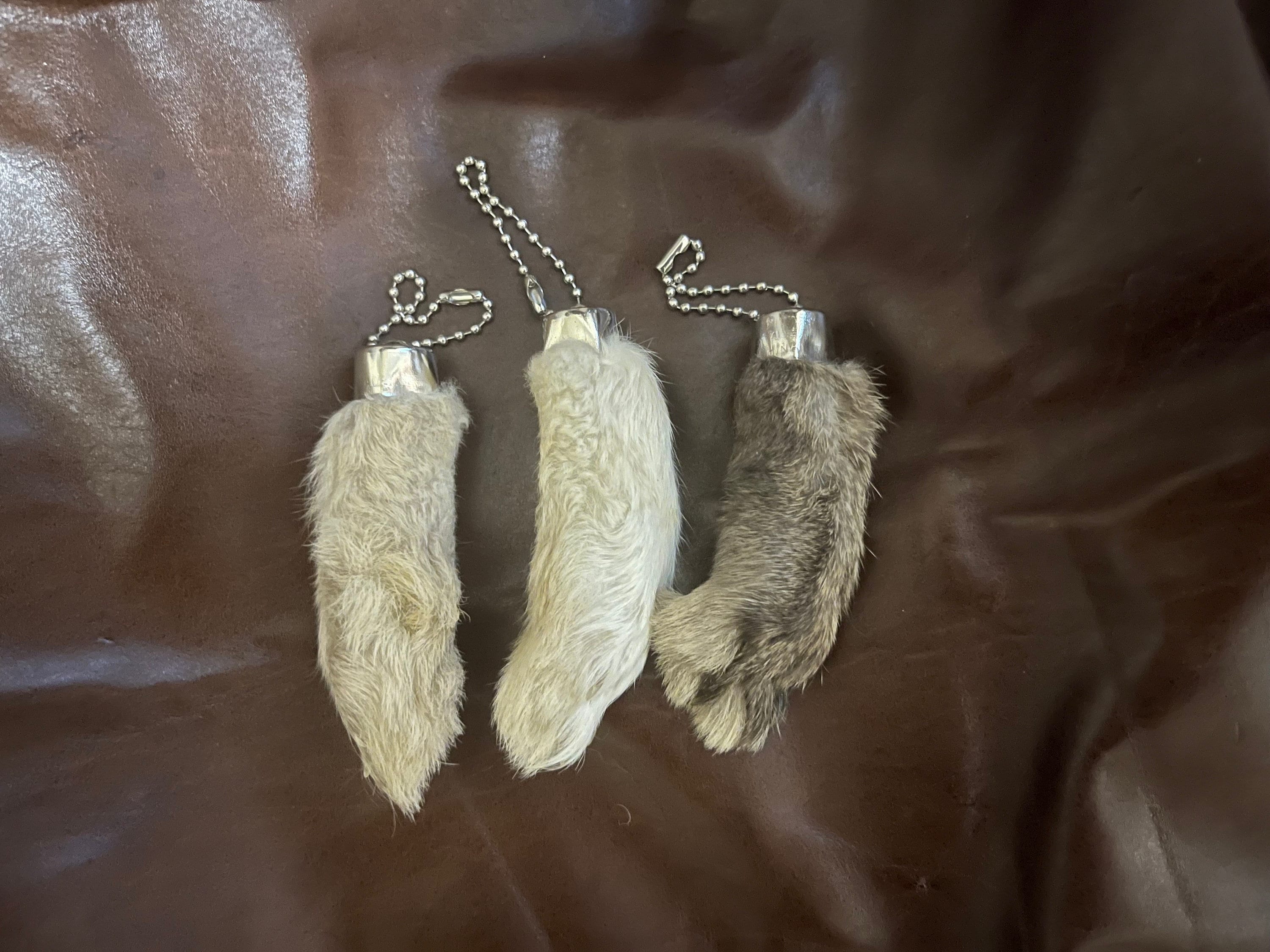 Lucky Rabbit Foot Keychain. Genuine Rabbit Foot Keyring