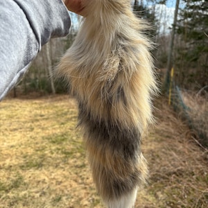 Golden Island Fuchsschwanz Schlüsselanhänger, Kostüm Stück, Schwanz Befestigung, Echtpelz