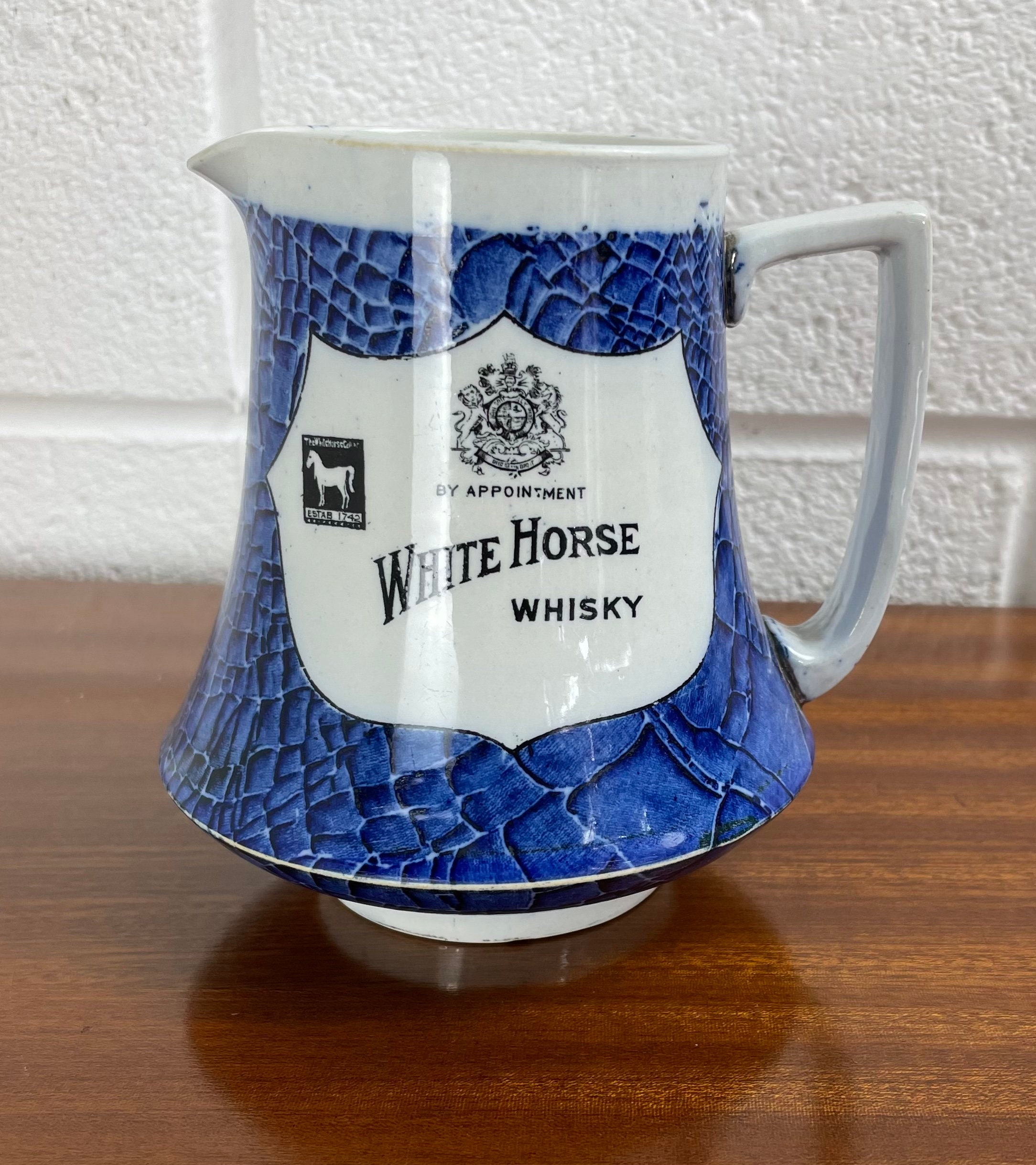 Rare Shelley White Horse Whiskey Jug Etsy