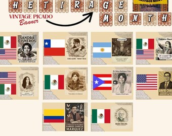 Hispanic Heritage Month Posters & Banner: Latino Leaders Classroom Decor (Printable)