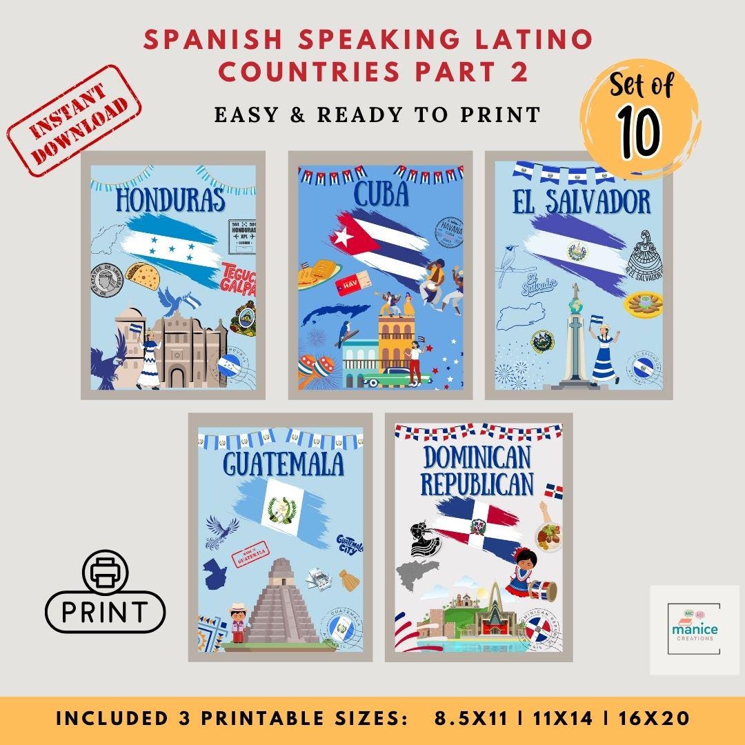 Hispanic Heritage Month Posters: Classroom & Home Decor (digital ...