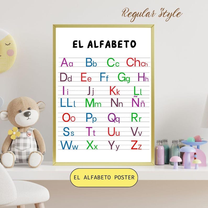 Bilingual Alphabet Posters: English & Spanish Classroom Wall Art ...