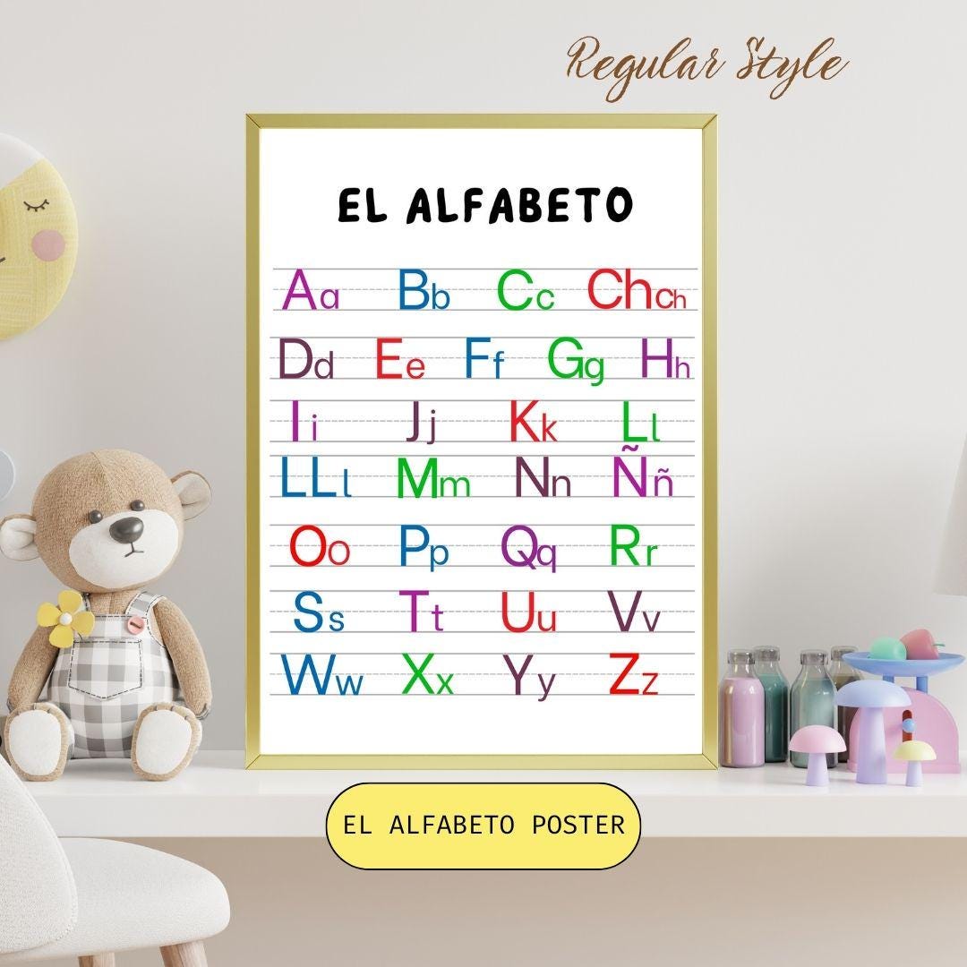 Bilingual Alphabet Posters: English & Spanish Classroom Wall Art ...