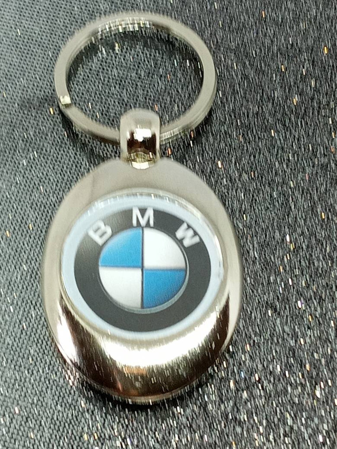 Silver Plated Inspired BMW Keyring Key Chain & Attached | Etsy