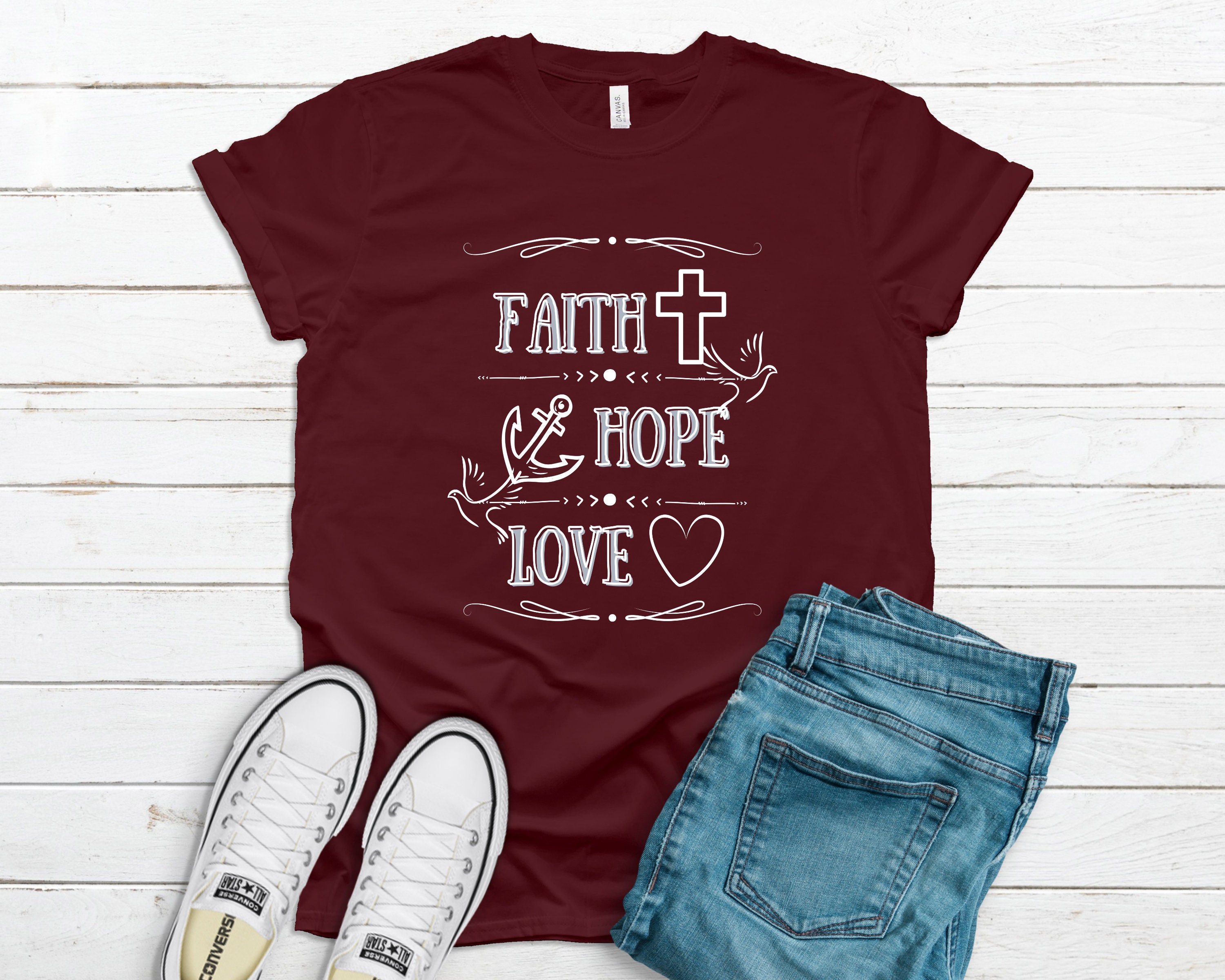 Buy Faith, Hope, Love Christian T-shirt Online in India 
