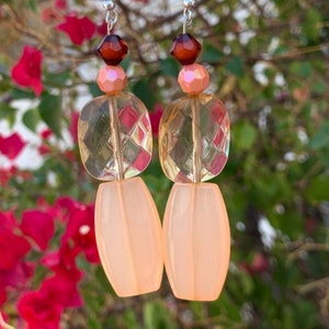 Champagne Pink Dangly Earrings