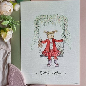 The Milestone - Handgemalte Illustration Geburtstags-Porträt/Alter/Erinnerung/Andenken-Karte/Geburtstag/personalisiertes Geschenk/Party/Ort/Luxus