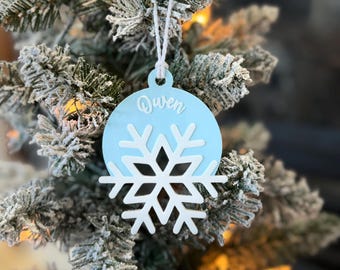 Custom 3D Printed Snowflake Ornament | Christmas Ornament | Winter Holiday Decoration | Custom Christmas Tree Decor | Unique Christmas Gift