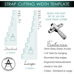 Leather Strap Cutter Width Jig Template Size Measuring Guide - Large and Standard 3/8&quot; to 2&quot;