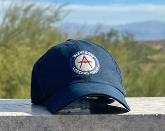 Albatross Leather Goods Oil Can Performance Imperial Golf Hat - Navy Dark Red, Cream, and Blue Embroidery - OSFM