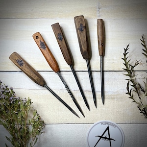 Forged Spring Steel Scratch Awl for leathercraft / Marlin Spike / Ice Pick - Spangler Forge