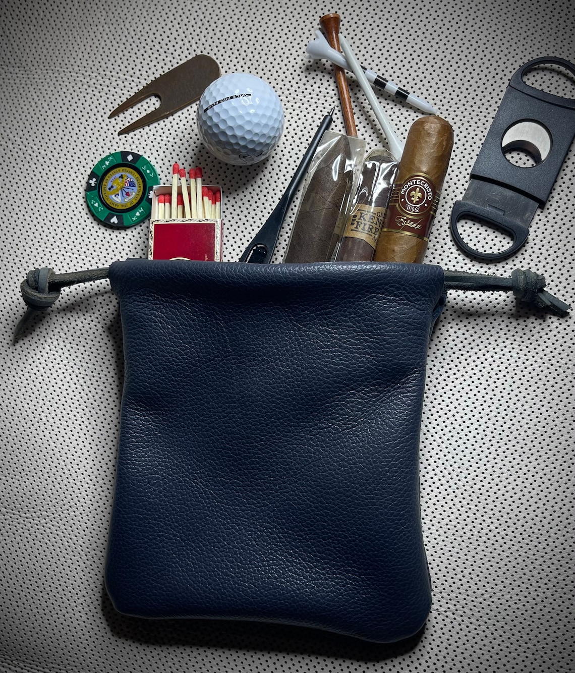 Leather Golf Valuables Pouch Handmade with Italian Pebble Etsy