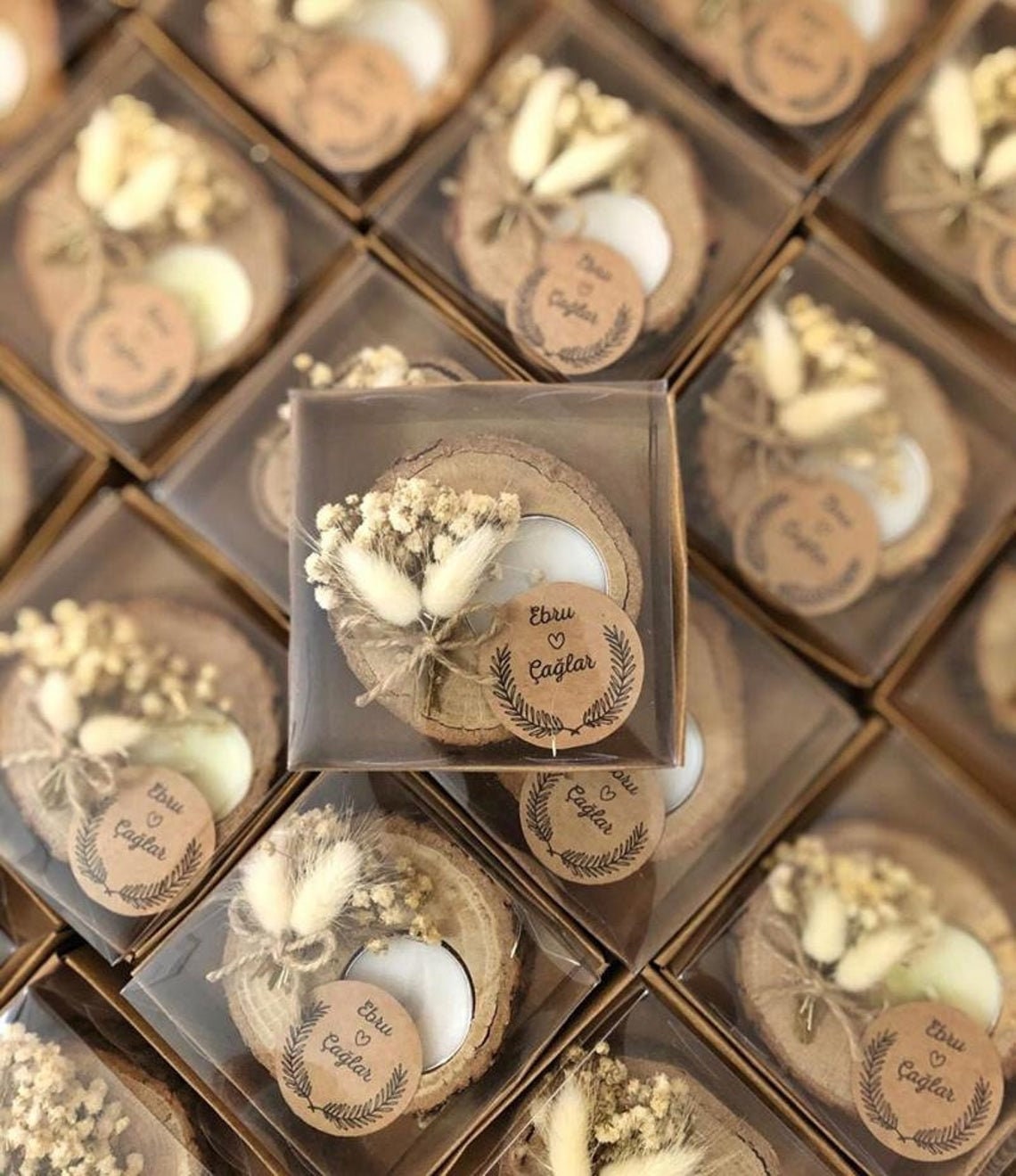 Personalized Wedding Shower Favors Rustic Tealight Holder Etsy