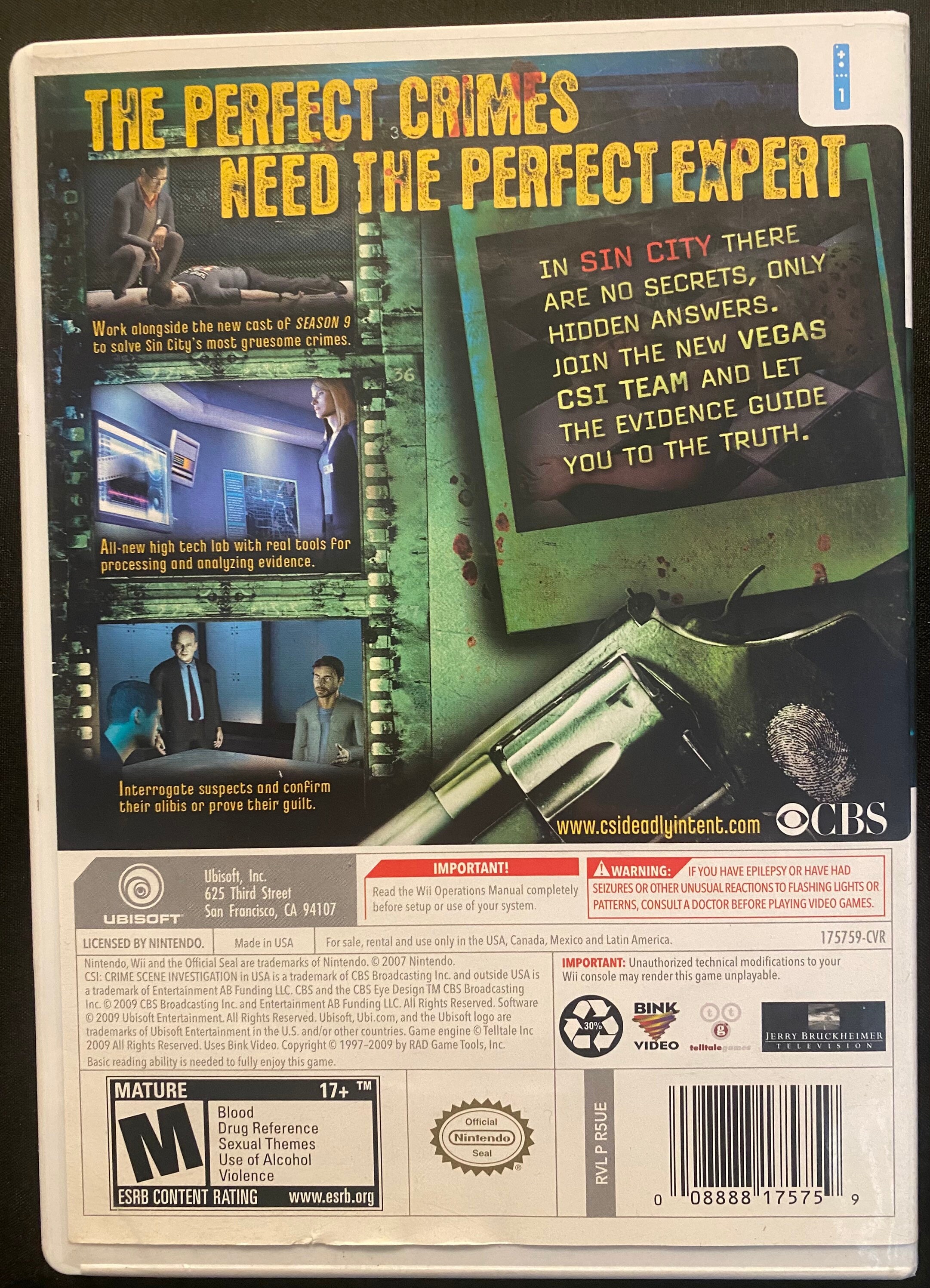 CSI Deadly Intent Wii Etsy