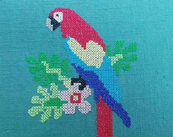 Cross Stitch parrot - Machine embroidery pattern