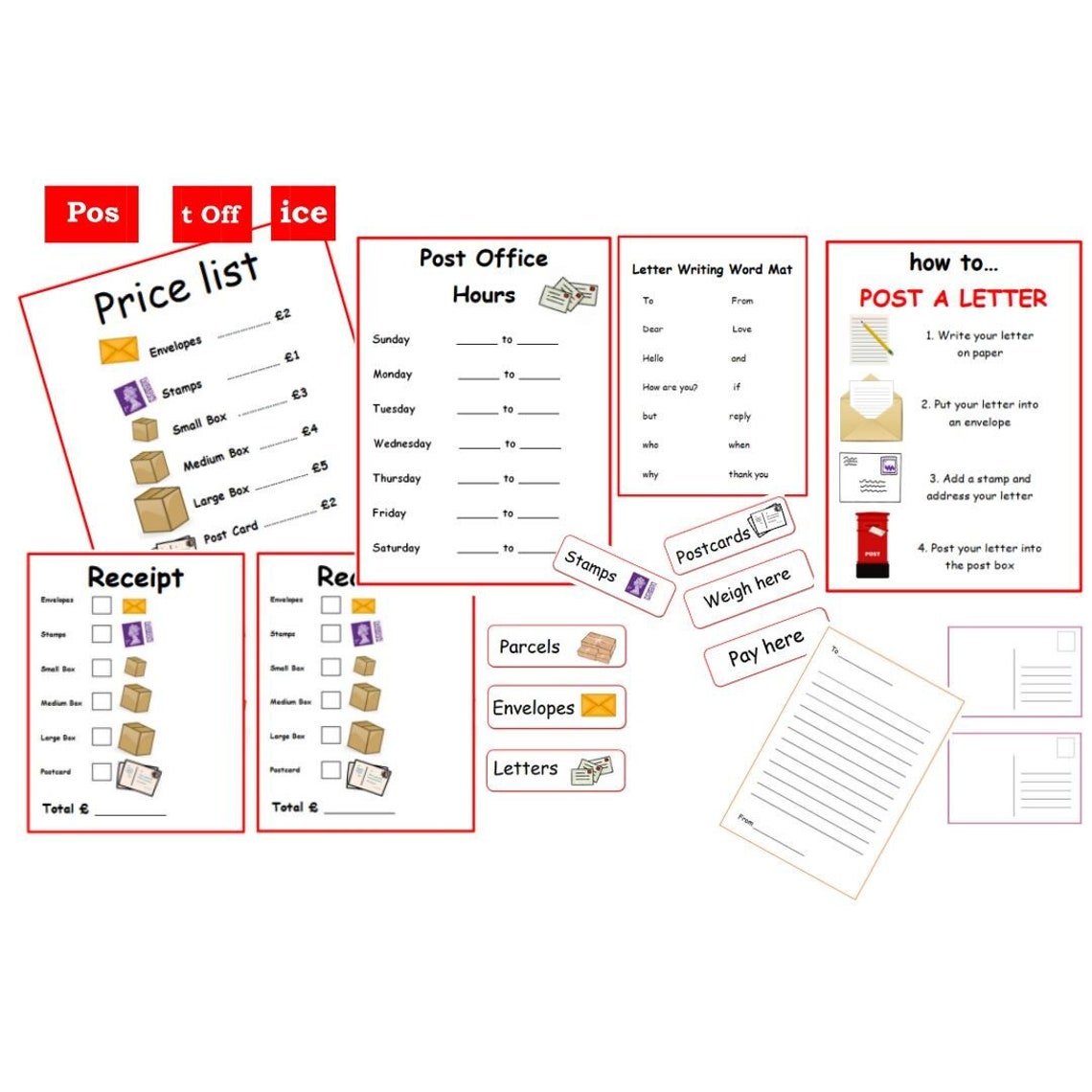 Post Office Dramatic Play Pretend Play Primary School - Etsy