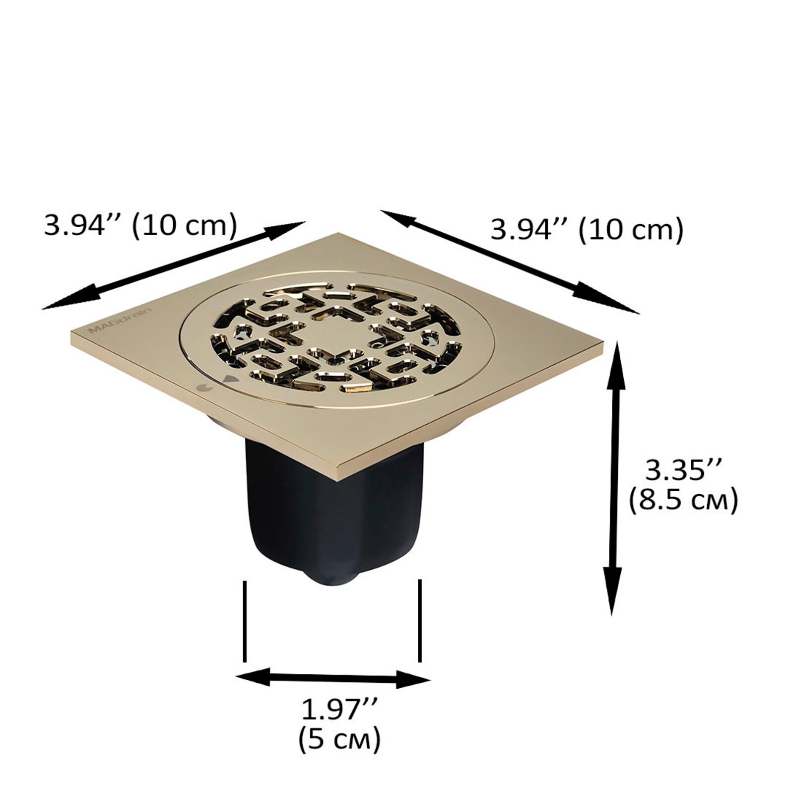 C5 gold brass floor Drain Shower Drain Square Shower Drain Etsy