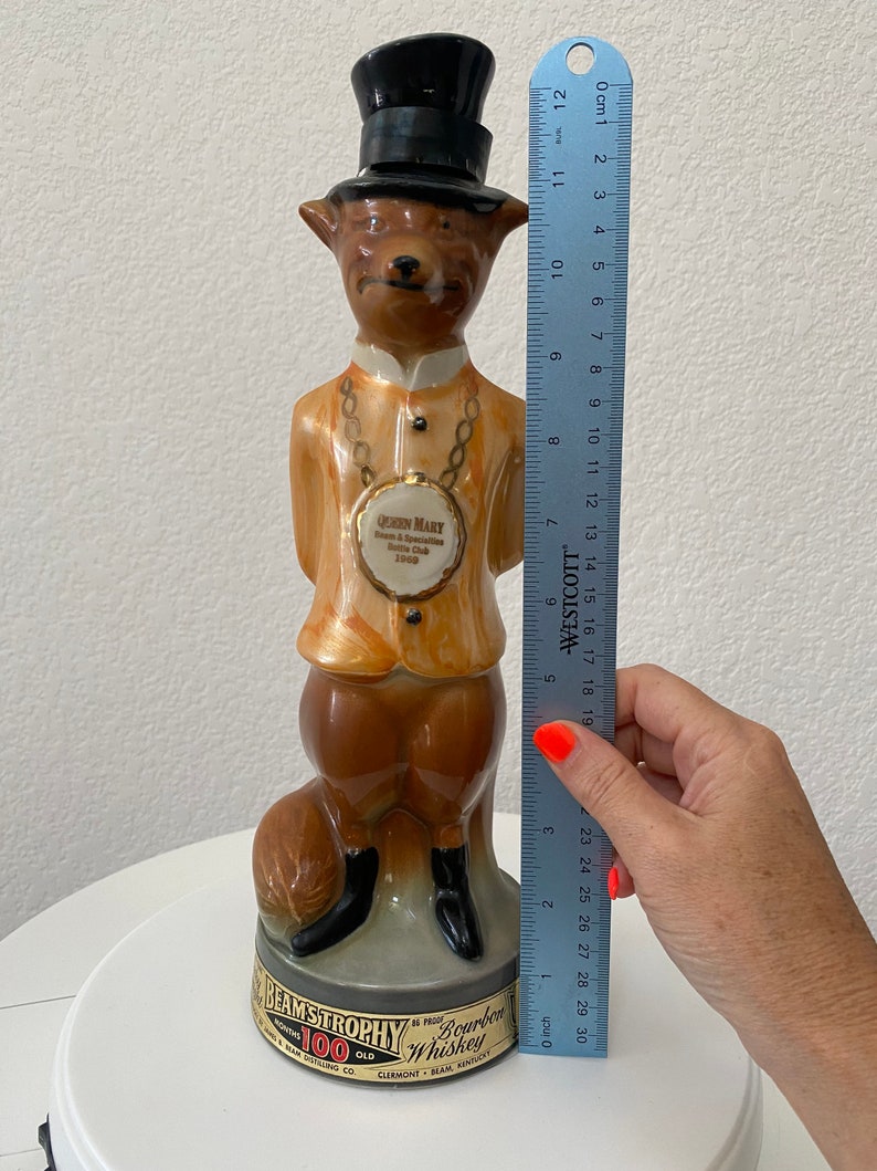 Vintage Jim Beam Fox Decanter / Queen Mary Bottle Club / 1969 Etsy