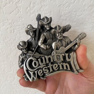 Vintage Belt Buckle Country Western Band Dancing/ Bergamot Brass Works / USA / 1981