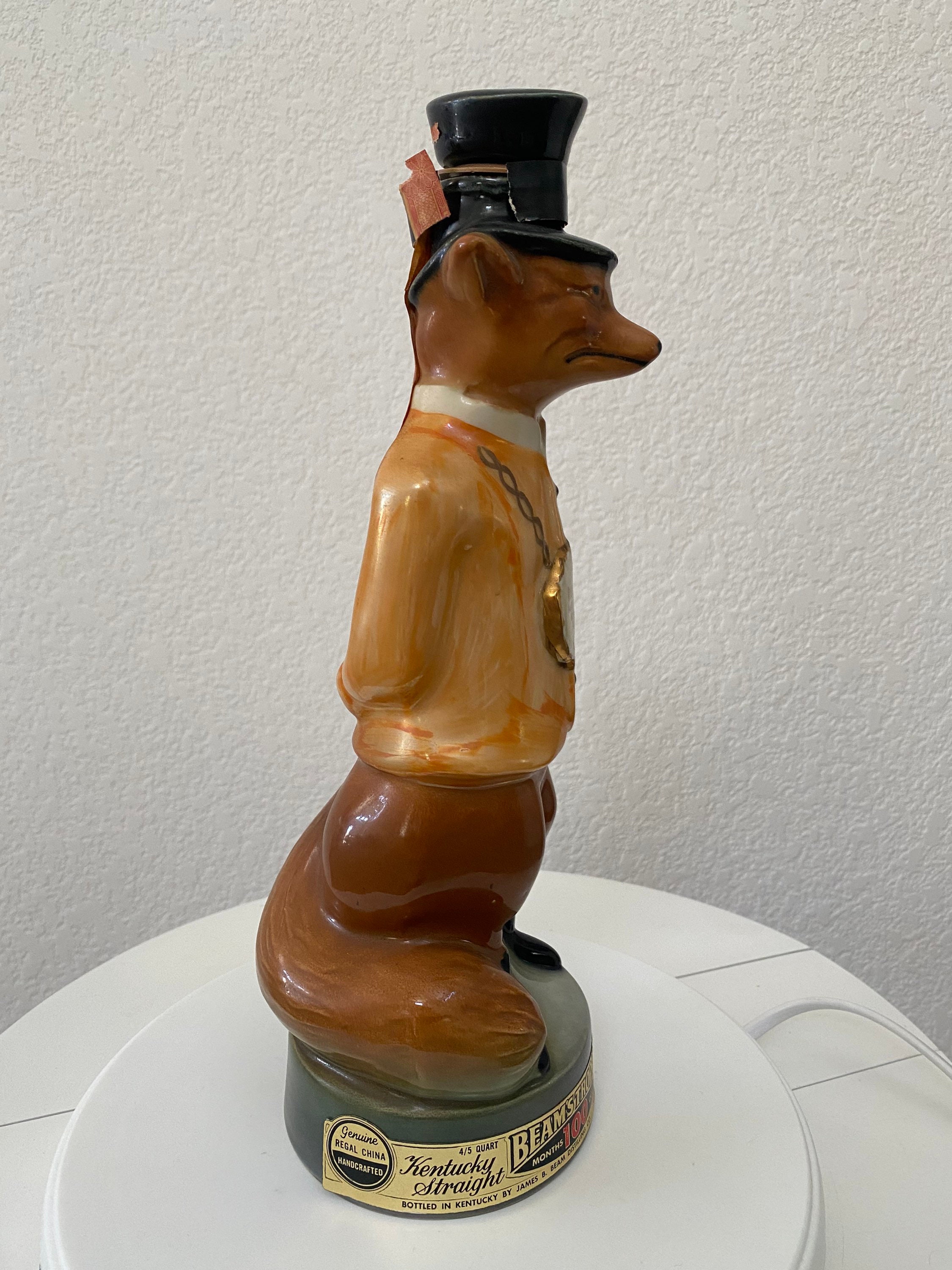 Vintage Jim Beam Fox Decanter / Queen Mary Bottle Club / 1969 Etsy