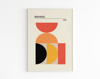 Bauhaus Print Design, Exhibition Poster, Printable Bauhaus Art Museum Poster, Minimalist Wall Art, Bauhaus Poster, Printable Wall