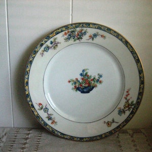 Antique Limoges H&C L Plate, Hand Painted 9 3/4&quot; Haviland Dinner Plate Montreux Chippendale Pattern