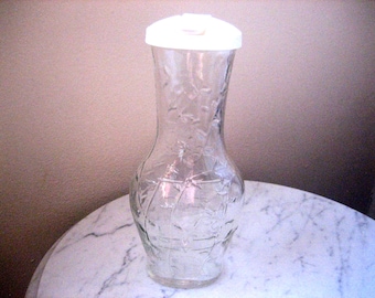 Vintage Good Seasons Cruet: Embossed Vines Dressing Container With Lid, Oil Vinegar Shaker