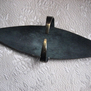 Vintage Pal-Bell Tray With Curved Handles From Israel, Canoe Shaped Candy Nut Dish