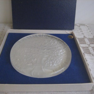 Collectible AMEV Insurance Banking Crystal Glass 1920-1980 Tree Of Life Paperweight Holland