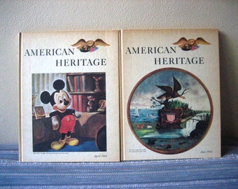 2 American Heritage History Hardcover Illustrated Books, April and June 1968 Hardback Magazines of History