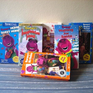 Vintage 1990s Barney VHS Tapes, Children&#39;s Learning Videos, Purple Dinosaur Sing Along TV Shows, Your Choice of Tapes UNTESTED