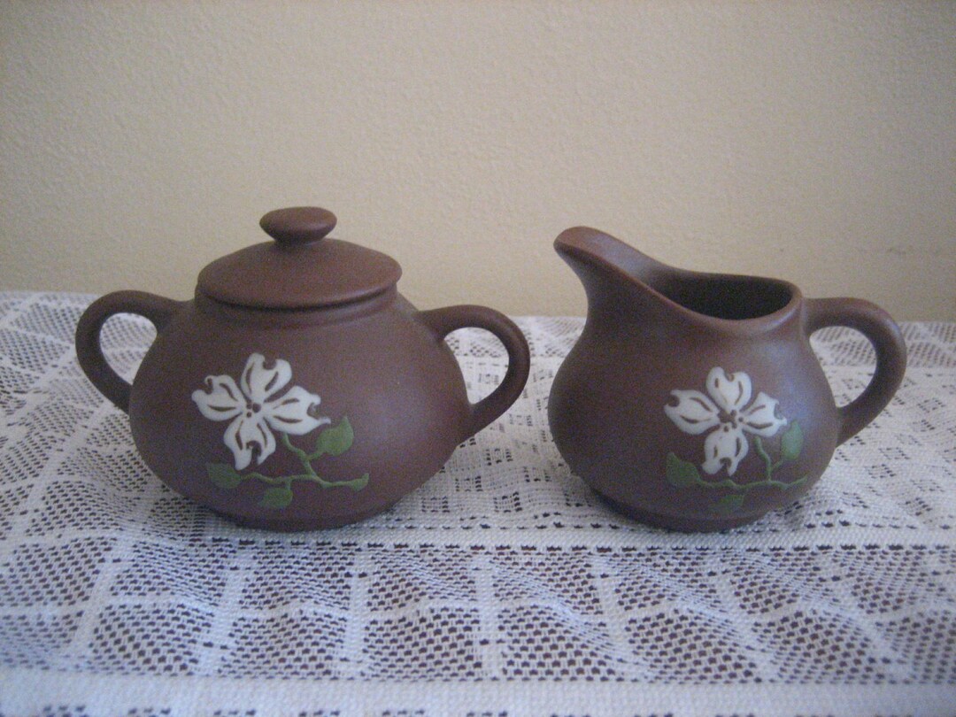 Pigeon Mini Sugar and Creamer Set, Brown Small Display Sugar and