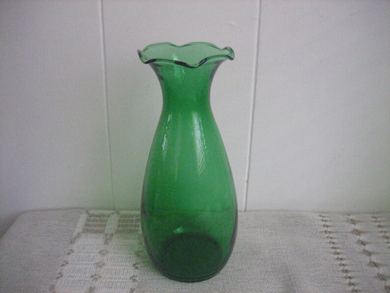 Emerald Green Glass Vases Lot of 7 Vintage Wedding Bud Vases Graduated Heights Etsy