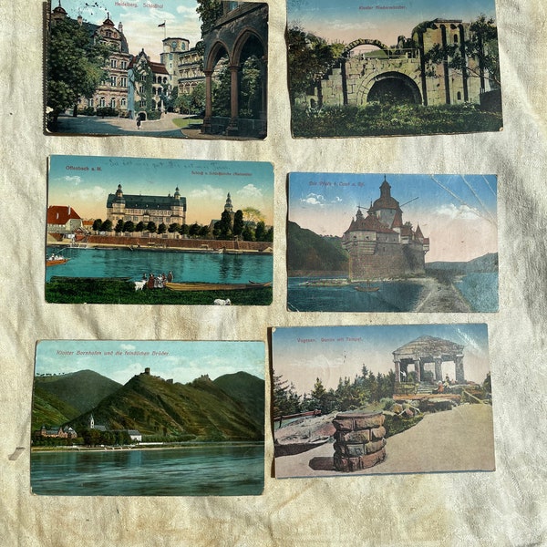 Vintage Postkarten 1916,Postkarten WW 1916-1918, Postkarten antik, Ephemera,Soldatenromantik, Postkarten alt gelaufen,Karte Stadtansicht