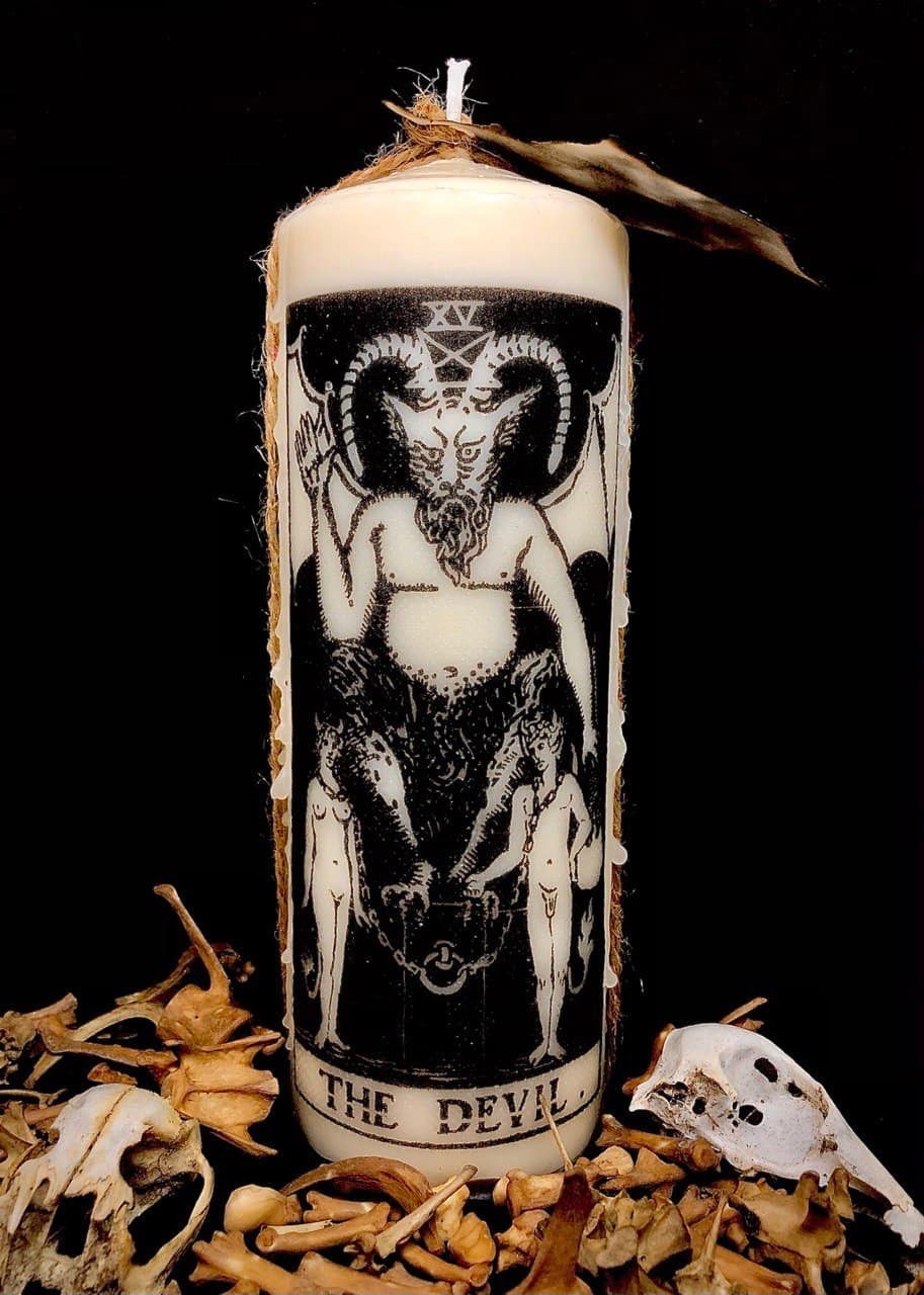 Tarot Candle the Devil Occult Witchcraft Ritual Magic Joanne Moon