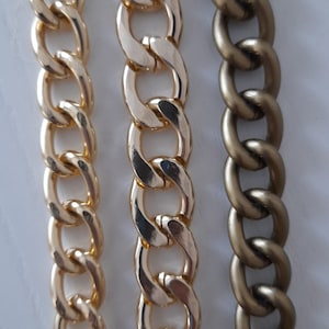 Gold Handbag Chain Strap: Antique Metal Replacement Handle