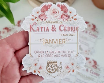 Jeu des 12 mois - Magnets frigo personnalisables | Mariage cadeaux invités | Thème Bohème | Animation fêtes