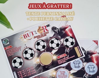 Ticket / Carte à gratter personnalisable "BUT EN OR" | Football / Annonce grossesse, demande témoin,...