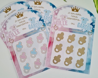 Ticket / carte à gratter "Annonce Sexe Bébé" - Fille ou Garçon - Gender Reveal