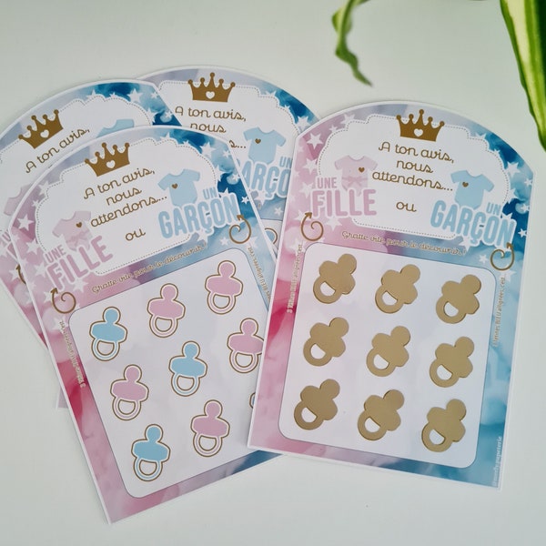 Ticket / carte à gratter "Annonce Sexe Bébé" - Fille ou Garçon - Gender Reveal