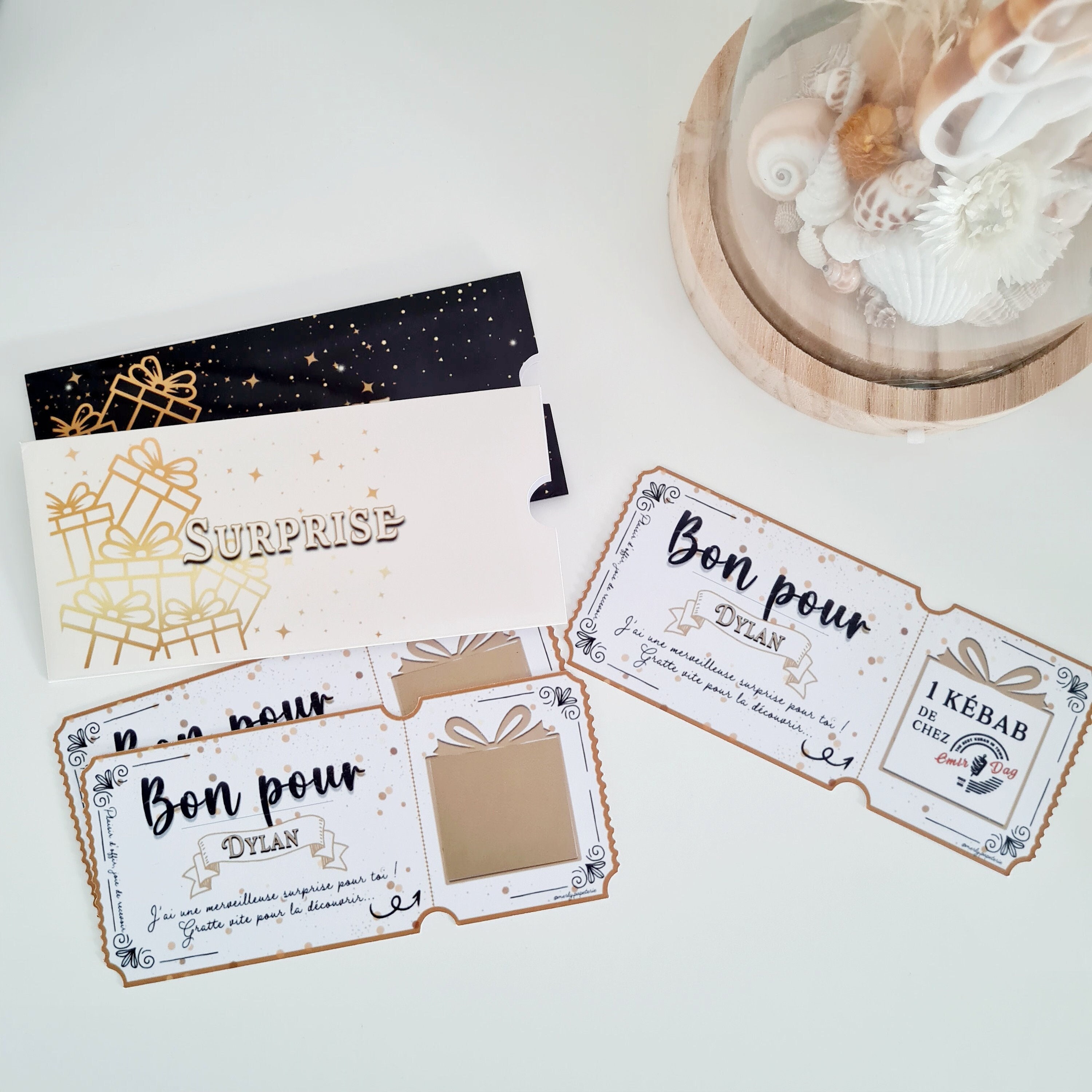 Kit 50 Cartes à Gratter Personnalisables - Chèque Cadeau Original Pour Anniversaire, Noël, Annonce