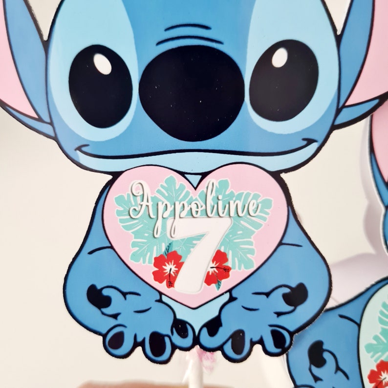 Sucette personnalisée Anniversaire STITCH Rose ou bleu image 6