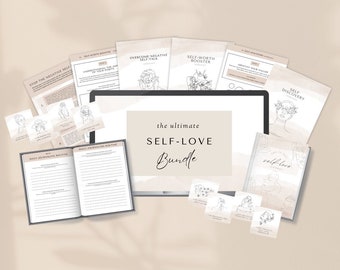 Self-Love Bundle 30 Day Digital Printable Journal Worksheets Self-Love Instant Download Therapy Wellness Journal Mindfulness Journal