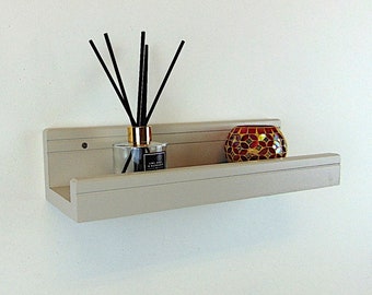 Floating Shelf - Picture Rail - Picture Shelf - Handmade in Solid Wood - 40cm Wide - Wall Mountable - Painted in Farrow & Ball Eggshell