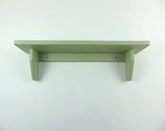 Shaker Style Shelf with Brackets - Handmade in Solid Wood - Wall Mountable - Painted in Farrow & Ball Eggshell