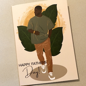 Schwarze Vatertagskarte. Black Dad Karte. Schwarzer Mann / Geburtstagskarte. Edel Black Man. Eleganter Mann. Papa Karte. aufgezogen
