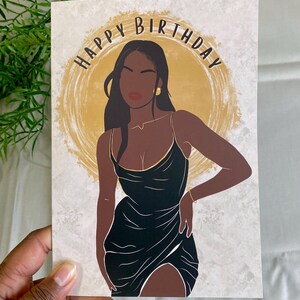 Biglietto di compleanno per ragazza nera, biglietto per donna nera, biglietti di auguri neri, biglietti etnici, magia per ragazza nera, diverso, afroamericano, capelli naturali