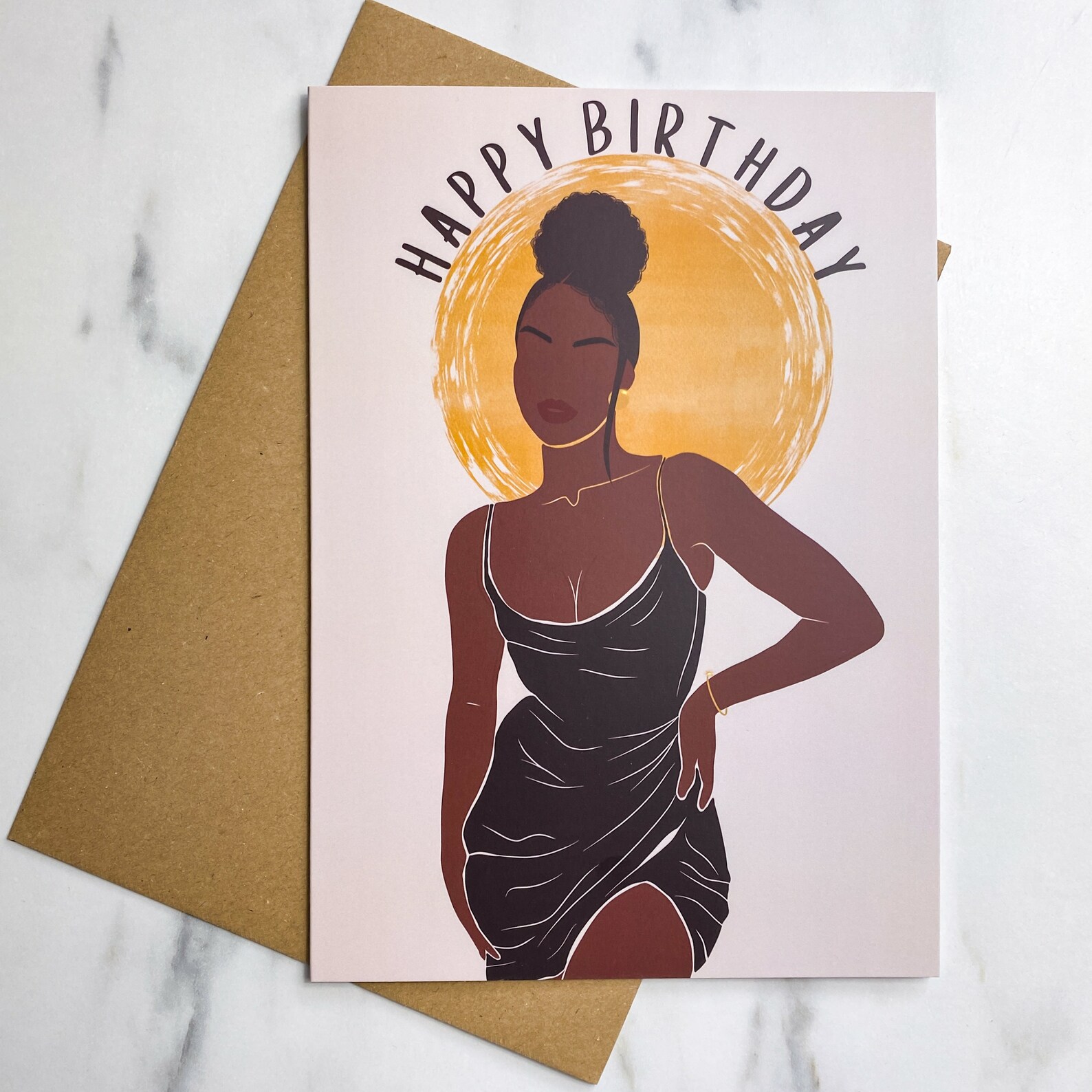 Black Girl Afro Birthday Card Black Woman Black Greeting - Etsy