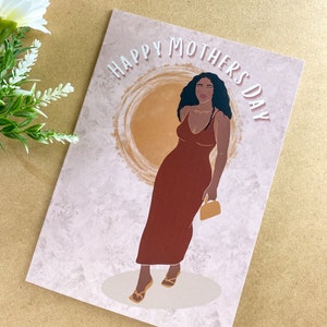 Tarjeta Black Happy Mother's Day - Black Queen Tarjetas de felicitación Black Girl Magic Diverse Young Mum African American Mummy Mama Mom